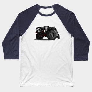Grey Jeep Illustration Baseball T-Shirt